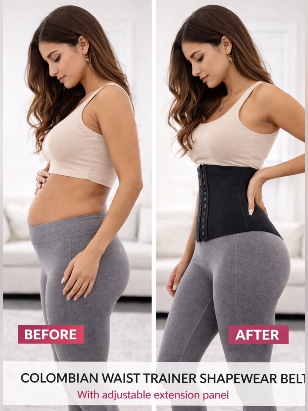 LADY SLIM by NUVOFIT Black Waist Trainer Cincher with Hook Closures SIZE XSMALL